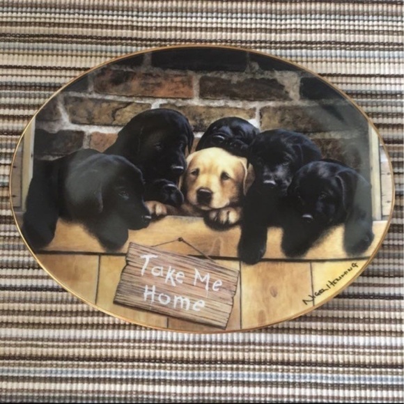 Lab Puppies Collector Plate - Picture 1 of 3